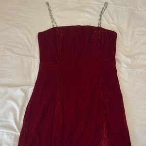 NWT Elegant Lulus Velvet Mini Dress with rhinestone Straps